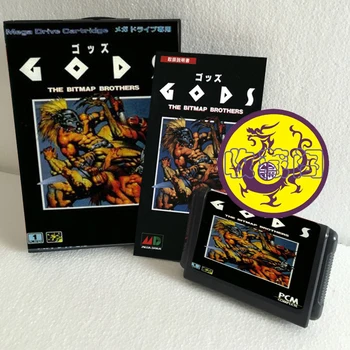 Gods The Bitmap Brothers с коробкой и ручным картриджем для 16-битной игровой карты Sega MD MegaDrive Genesis System
