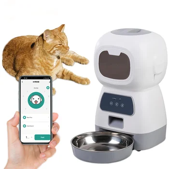 3,5-литровая автоматическая кормушка для кошек Wi-Fi Smart Swirl Slow Dog Feeder с диктофоном и дозатором корма для кошек большой емкости с синхронизацией времени