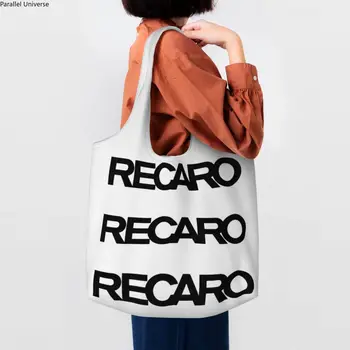 Сумка для покупок с логотипом Recaros, холщовая сумка для покупок на заказ, сумки через плечо, большая емкость, моющиеся сумки для фотографий