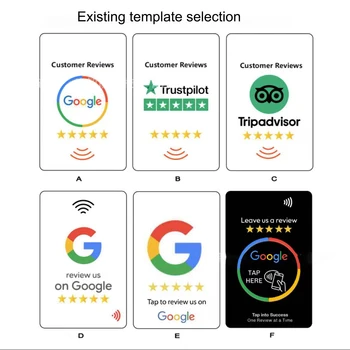 Бесплатная доставка 100шт Пользовательских карт с логотипом Google Review Card Увеличьте количество ваших отзывов Универсальными картами NFC