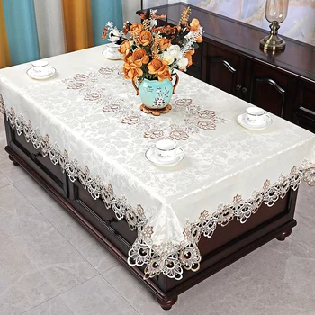 Журнальный столик в европейском стиле, скатерть из кружевной ткани для гостиной, современная и простая прямоугольная форма
