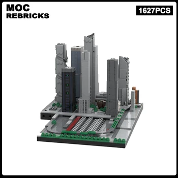 MOC Modern Urban Architecture DIY Hudson Yards Building Blocks Assembly Model Bricks Display, Креативные детские игрушки 1627 шт.