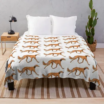 Плед Saluki, Роскошное Дизайнерское одеяло, Пушистое Мохнатое одеяло, Фланелевая ткань