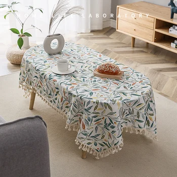 Небольшая фрагментированная скатерть для чайного столика с несколькими ковриками, Овальная скатерть в пасторальном стиле, свежая скатерть для стола