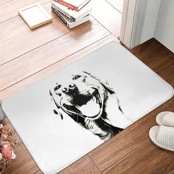Нескользящий ковер для ванной с рисунком черно-белой собаки, персонализированный коврик для гостиной с собакой, коврик для входной двери, коврик для украшения дома