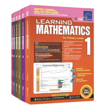 Книги по математике для детей Сингапурский учебник математики для начальной школы Новые 6 шт. / компл. SAP Learning Mathematics Book 1-6 класс