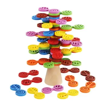 Игрушки на дереве, деревянные блоки, деревянные строительные блоки, игрушка, стимулирующая творческую игру и воображение, Укладка блоков, часы веселья для детей