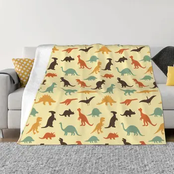 Одеяло с милыми животными из мультфильма динозавра, зимнее тепло, декоративные покрывала для постельного белья для прочного домашнего декора.