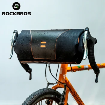 ROCKBROS Водонепроницаемая велосипедная сумка для передней трубки, 2-литровая сумка для хранения, сумка для руля, портативные велосипедные аксессуары большой емкости