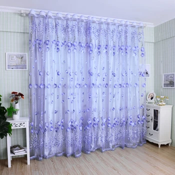 Современные тюлевые шторы 200*100 см для гостиной, фиолетовые шторы для детской, дверь в спальню, Кухонное окно, Креативная драпировка