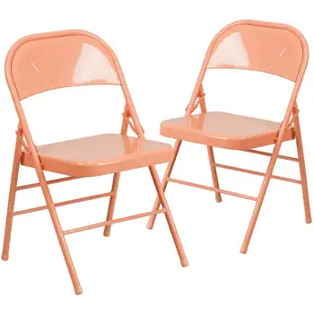 2 Металлических складных стула серии HERCULES COLORBURST с тройными креплениями и двойными петлями
