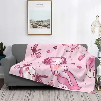 Розовое одеяло Axolotl Lover Фланелевое Всесезонное Дышащее Ультрамягкое покрывало для кровати, Плюшевое Тонкое одеяло