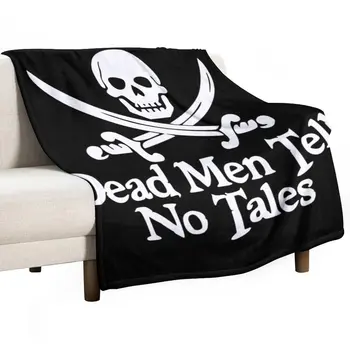 Новые пиратские черепа, скрещенные мечи, Мертвецы не рассказывают сказок - Белое покрывало для дивана, термоодеяла для путешествий, покрывало для дивана