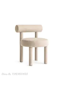 Спинка домашнего простого кресла для переодевания и макияжа в стиле дизайнера wabi-sabi sample room, обеденный стул Nordic ins, табурет