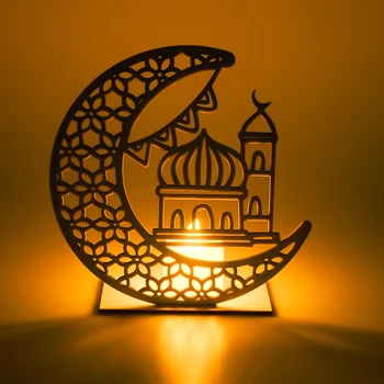 Деревянный Декоративный Ночник Рамадан ИД Мубарак Украшение Дома Ночные Лампы Исламское Украшение Мусульманской Вечеринки Ночник Подарки