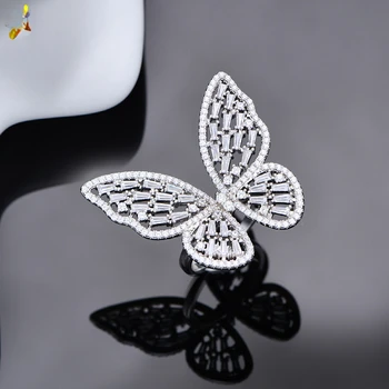 Полое кольцо с бабочкой, модные преувеличенные трехмерные украшения, женские индивидуальные Аксессуары, Элегантное кольцо для темперамента