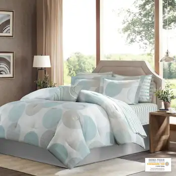 Комплект Постельного белья Cabrillo Bed in a Bag, Синий, Калифорния, Для Взрослых, Высококачественный Комплект Постельного Белья, Благоприятный для кожи