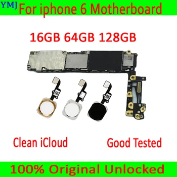 Протестирован полный набор чипов, хорошо работает для материнской платы iPhone 6 4,7 дюйма, бесплатная оригинальная разблокированная материнская плата iCloud с Touch ID / без Touch ID