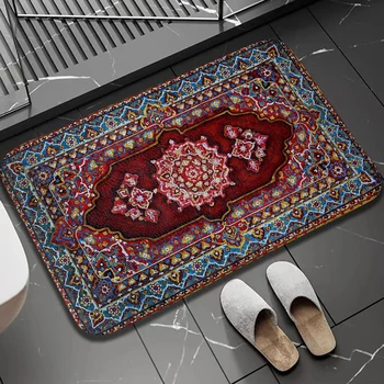 Коврик для ванной в стиле бохо Персидский, иранский, Иранский художественный коврик для ванной, персидский коврик для спальни, кухонный ковер, ковер для гостиной, домашний декор