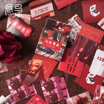 46 шт./кор. Липкая наклейка Red World Эстетическое детское корейское украшение для скрапбукинга, канцелярские принадлежности 