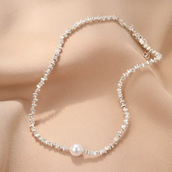 Новое модное круглое ожерелье из искусственного жемчуга Женское Ожерелье из камня ручной работы, расшитое бисером Для женщин, Ювелирный подарок
