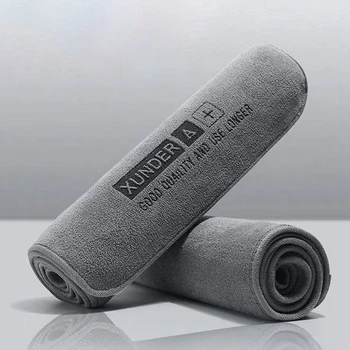 Высококачественное полотенце для мытья автомобиля из микрофибры, Мягкая ткань для сушки, Автомобильные полотенца для кузова, Двухслойная плюшевая, утолщающая влагопоглощающую Автомобильную тряпку