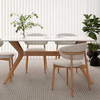 Роскошный обеденный стол в скандинавском стиле, Большой деревянный стол для экономии места, стол для учебы, кофейня на открытом воздухе, мебель для столовой Mesa Redonda WJ35XP