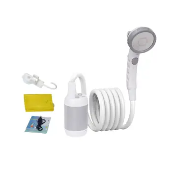 Портативный душ Походный душ USB Перезаряжаемый Ручной душ Походный насос для душа для пеших прогулок, походов с рюкзаком, купания
