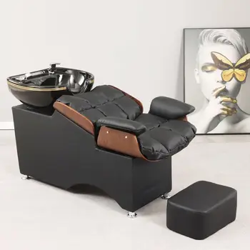 салонное оборудование для волос Электрический массажный шампунь для обратной промывки кровати салонная мебель шампуневое кресло с раковиной для мытья волос