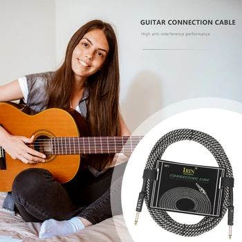 Аудиопровод IRIN длиной 6 м, экранированный кабель для педали гитарных эффектов, 6,5 мм разъем, электрическая музыкальная соединительная линия для баса-гитары