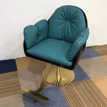 Золотая поворотная спинка парикмахерского кресла, Профессиональная эстетическая укладка парикмахерского кресла Sillas Giratoria Barber Equipment MQ50BC