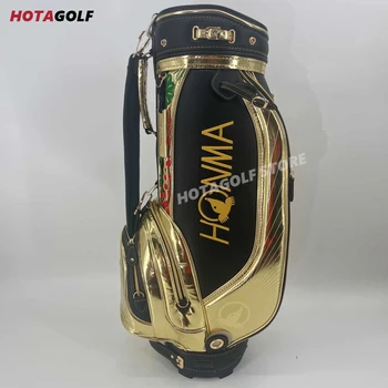 Новая сумка для гольфа HONMA Gold Black с вышивкой из искусственной кожи, мужская профессиональная сумка для гольфа, стандартная сумка для гольфа