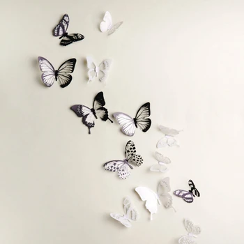 18 шт. / упак. 3D Наклейки на стену с бабочками, Съемные Наклейки на стены, Украшения для гостиной, спальни, обои своими руками