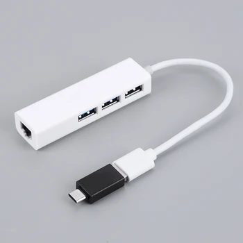 Многофункциональный Разветвитель USB3.0 Подключи и Играй 3 Порта USB 3.0 Адаптер Высокой Скорости Передачи данных для Портативного Компьютера iOS Mac Android