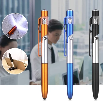 Шариковая ручка с многофункциональной светодиодной подсветкой, складывающаяся для держателя телефона, вечернее чтение, домашнее задание, студенческая ручка, Школьная канцелярская ручка