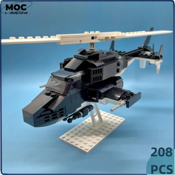 Строительные блоки Moc военной серии Special Ops Helicopter Mini Airwolf Model Technology Bricks Игрушки-самолетики своими руками для детей