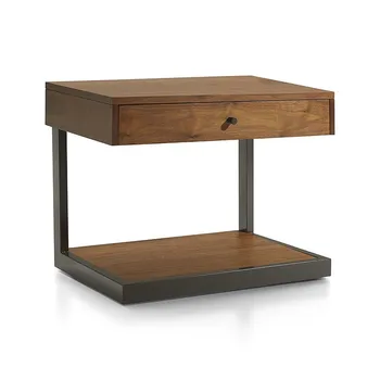 Прикроватный столик из массива дерева в скандинавском стиле, Креативный Прикроватный Стеллаж Для хранения, Ретро Диван, Журнальный столик, Угловая Мебель для спальни