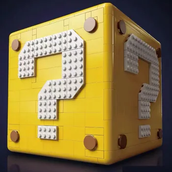 Модель блока Super Marioed 64 с вопросительным знаком Совместима с 71395 кирпичиками, игровыми строительными кирпичиками, игрушками для детей, подарками на день рождения для детей