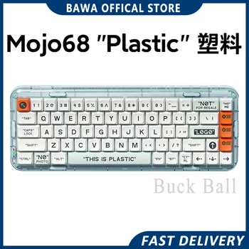 Melgeek Mojo68 60 84 Прокладка Клавиатуры Пластик 68 Клавиш Трехрежимный Bluetooth Беспроводная 2,4 g Проводная Механическая Клавиатура Hotswap Rgb Подарки