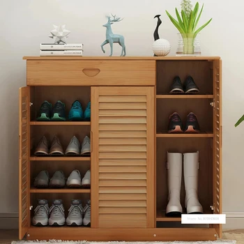 Многофункциональный деревянный обувной шкаф, многослойный шкаф для хранения обуви, современный простой бытовой шкаф для хранения в дверях гостиной