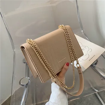 Французская нишевая женская сумка 2023 года, новый модный корейский стиль, универсальная сумка на одно плечо с диагональным крестом, модная цепочка, маленькая квадратная сумка