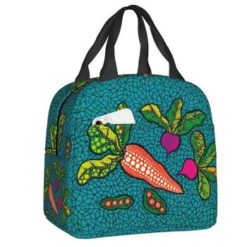 Винтажная сумка для ланча с овощами Яей Кусама в абстрактном стиле, женский термоохладитель, изолированный ланч-бокс для школьников, сумка для хранения школьной еды