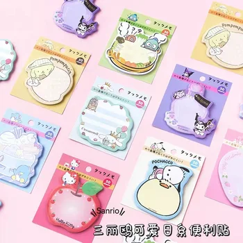10/12 шт Sanrio Hello Kitty Cinnamoroll Kuromi Pochacco Блокнот Для Наклеивания Сообщений Ручной Счет Diy Канцелярские Принадлежности Оптом