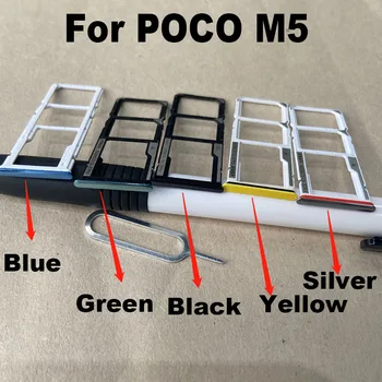 Оригинальный Новый лоток для sim-карты для Xiaomi Poco M5, держатель слота, разъем адаптера, Замена запасных частей