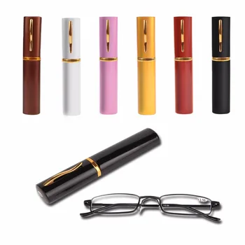 2020 Новые Мужские И женские Металлические очки для чтения с футляром-трубкой, Модные Цветные Очки для чтения с диоптриями 1,00-4,00
