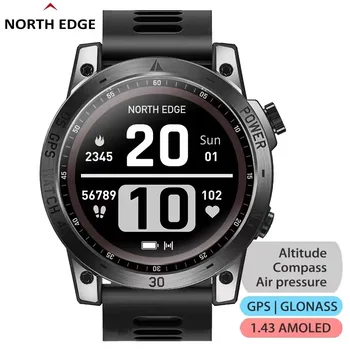 NORTH EDGE Cross Fit 3 GPS-Часы Мужские Спортивные Часы 1.43 HD AMOLED Дисплей 50 М АТМ Альтиметр Барометр Компас Умные Часы для Мужчин