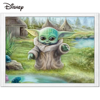 Принадлежности для вышивания Disney Yoda Baby Наборы для рукоделия крестиком Мультфильм Белый холст Новые поступления Хобби ручной работы