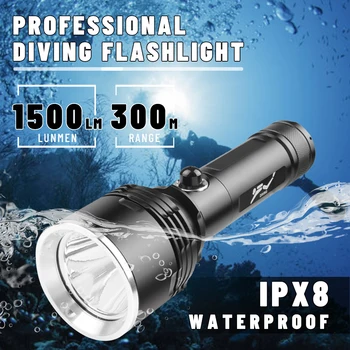 Новый Мощный фонарик для подводного плавания Super P70 с яркостью 6000 бликов, Мощный Светодиодный Фонарь для подводного плавания IPX8, Водонепроницаемый Фонарь для Подводной Охоты,
