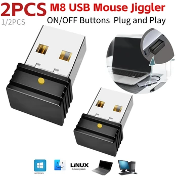M8 USB Mouse Jiggler Незаметное Перемещение Мыши 3 Режима Кнопка ВКЛЮЧЕНИЯ/Выключения Световой Индикатор Подключи и Играй Компьютерная Мышь ПК для Ноутбука