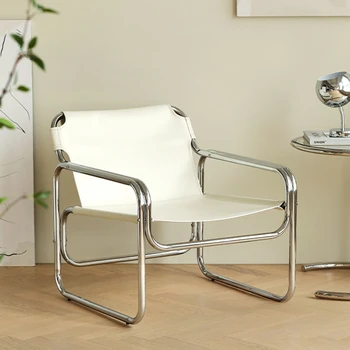 Скандинавские кожаные стулья для гостиной для гостиной, домашний шезлонг, современный минималистичный дизайнерский легкий роскошный стул для гостиной